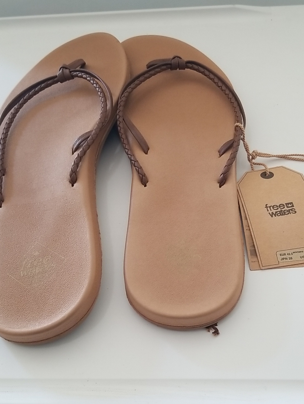 Freewaters Women’s Tan Braided Flip Flop Sandals